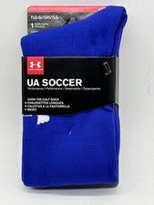 NEW ONE PAIR UNDER ARMOUR YOUTH US SOCCER SIZE 1-4 ROYAL OVER THE CALF SOCKS
