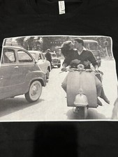 Couple on Vespa Kissing Shirt Sizes Large (MOD, Piaggio, vintage)