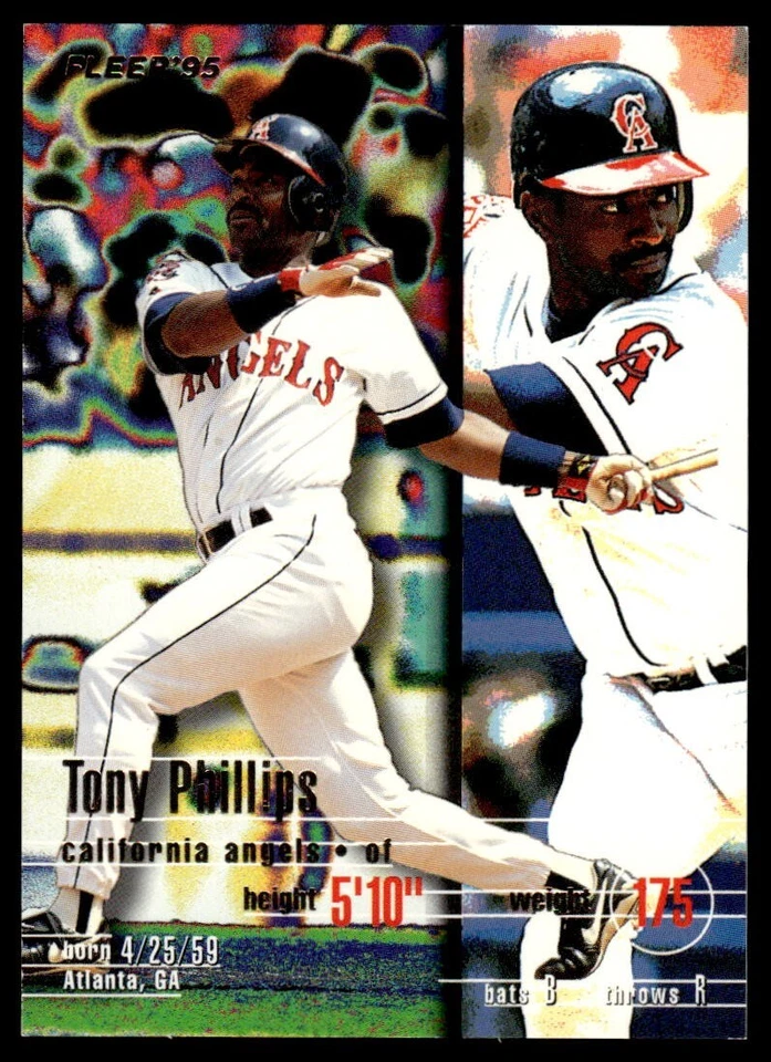 TONY PHILLIPS LOT OF 6 BASEBALL CARDS MLB OAKLAND ATHLETICS ANGELS TOPPS - Изображение 3 из 4