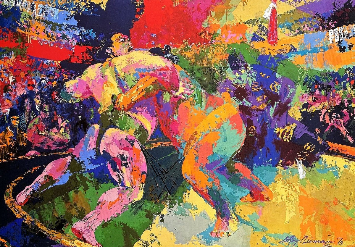 ゆ*ー様 リロイニーマン『スモウ レスリング』65/300 サイン有 版画 Leroy Neiman Tokyo Sumo Wrestling Custom Framed Print | eBay