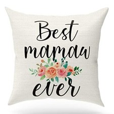 Best Mamaw Ever Throw Pillow Cover, Birthday Gift for Mamaw, Grandma,