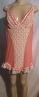 VTG ESCANTE Lingerie Babydoll Gown w Lace Sz M- Fits Large Busts Underwire Coral