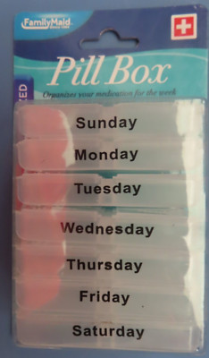 7 Day Pill Box FamilyMaid  Daily   Weekly    plastic # 12832  NEW