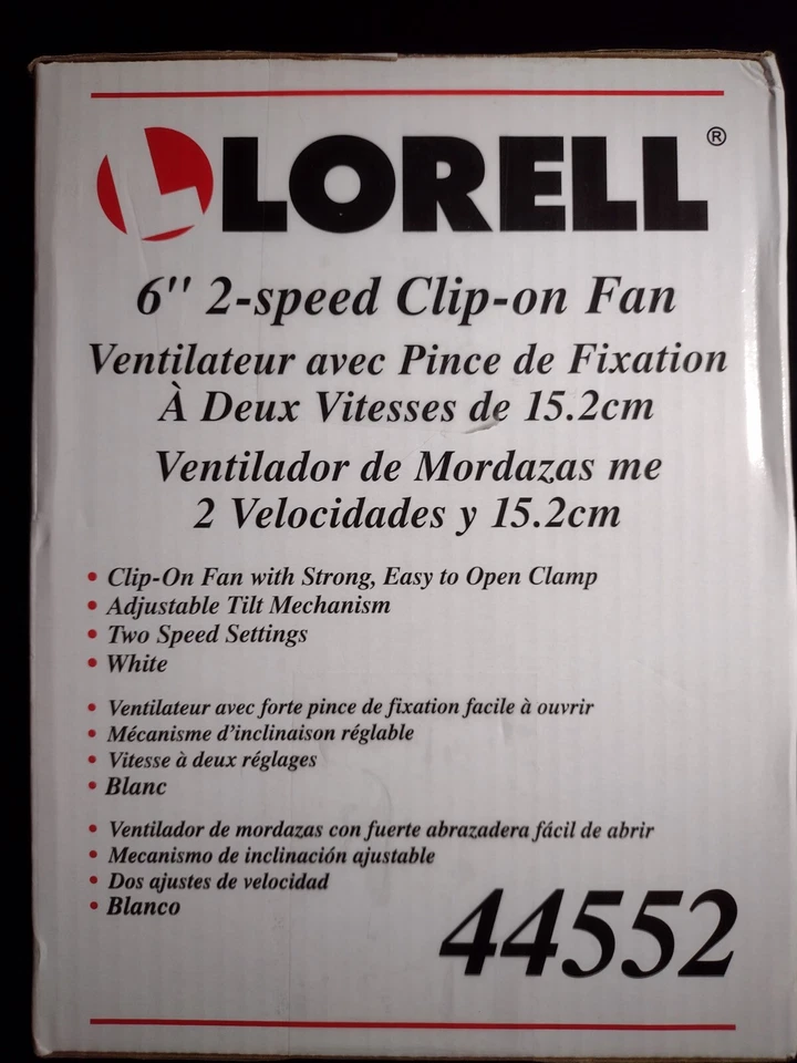Ventilador de clip Lorell 6" 2 velocidades - sellado de fábrica (44552) Foto 4 de 4