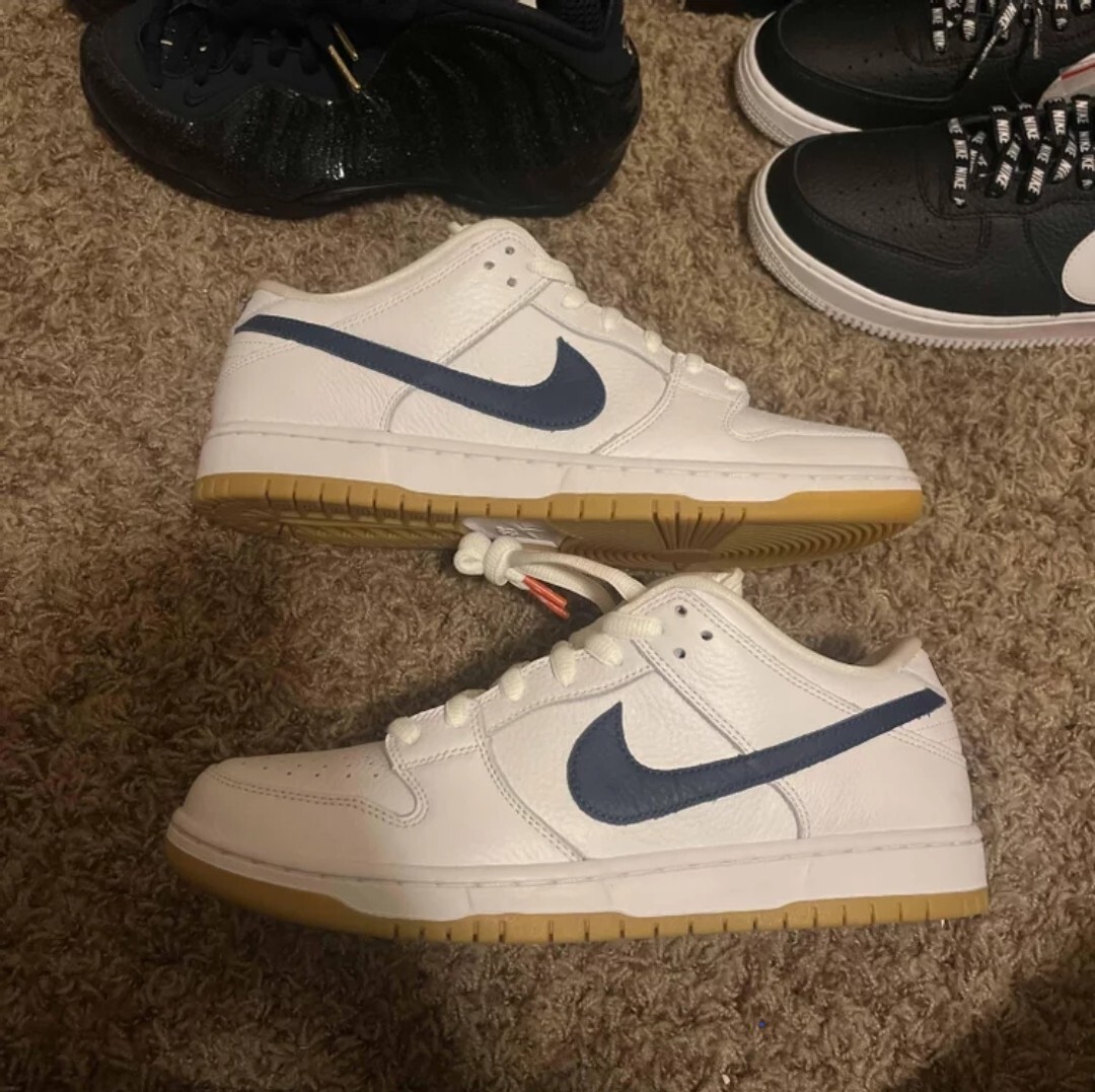 Nike SB Dunk Low Orange Label White Navy Sample