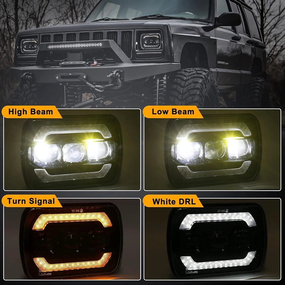 Conjunto de faros LED para Yugo GV GVL GVX RAMPAGE H6054 1986-1990 Foto 4 de 4