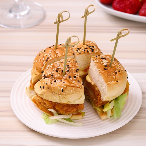200 Pcs Cocktail Picks 4.7 Inch Toothpicks For Appetizers Natural Bamboo Knot Sk - Picture 5 of 9