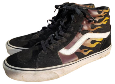 C30 Vans Fillmore Flames Skate Shoe High Top Sneaker Men s Size 9.5