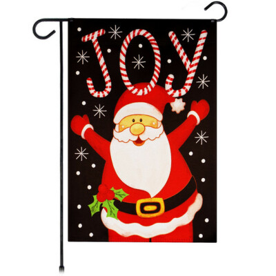 NEW G128 Garden Flag Joyful Santa Christmas Winter 12x18IN Blockout