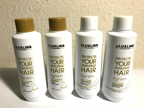 LUXLISS KERATIN SMOOTHING TREATMENT SET CS100 ML*2+KT 100ML*2 Straightens Hair