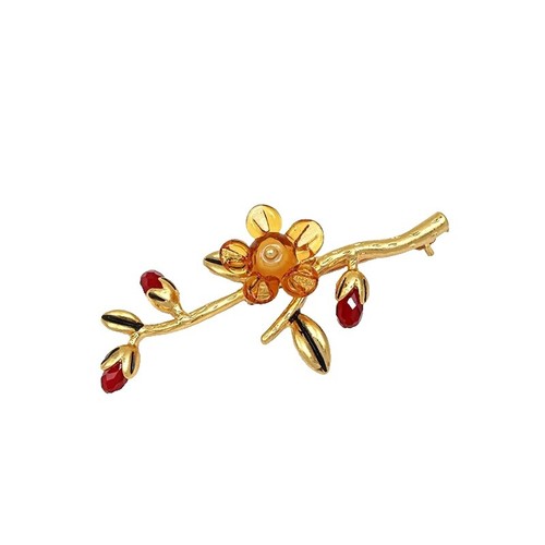Leukemia Awareness Ribbon Brooch Pin - Orange Alloy Metal Pin, Support Survivor Gift, In Velvet Bag - View #2