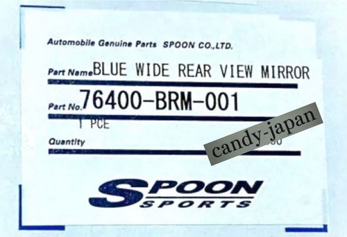 Spoon Blue Wide Rear View Mirror EK9 NSX Civic Integra Fit N-WGN 76400-BRM-001 - Picture 9 of 24