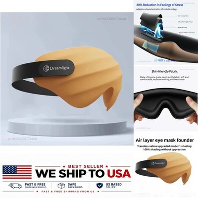 3D Sleep Mask for Men Women, Block Out Light Travel Blindfold, Black