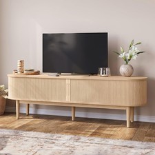 70" Fluted TV Stand for TVs up to 80 Inch Mid Century Modern Entertainment