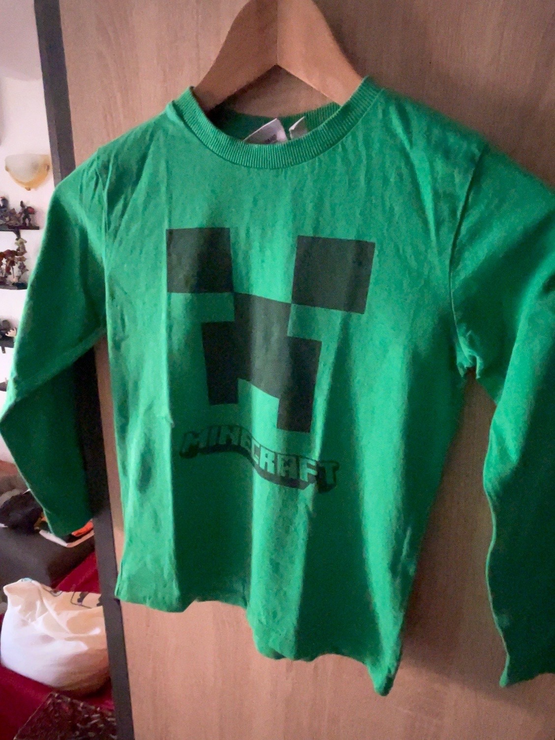 Minecraft Creeper Maglia Bambino Maniche Lunghe Verde 7-8 Anni 128 cm Usato