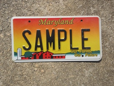 2003 Maryland Our Farms Our Future License Plate SAMPLE