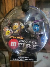 STAR WARS Chocolate MPIRE CHEWBACCA + MACE WINDU M&M Figures BLUE YELLOW NEW