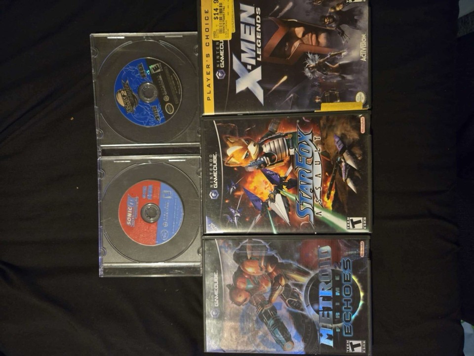 GameCube Bundle (5 Games, Memory Card, Controller, Power Box, Tv Hook ...