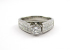 1.43 CTW Round &Princess Cut Diamond Engagement Ring Platinum GIA Cert Size 7.25 — photo 3