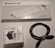 Used Raspberry Pi 500 8GB Keyboard Computer US Layout w/SD Card, Power Supply.