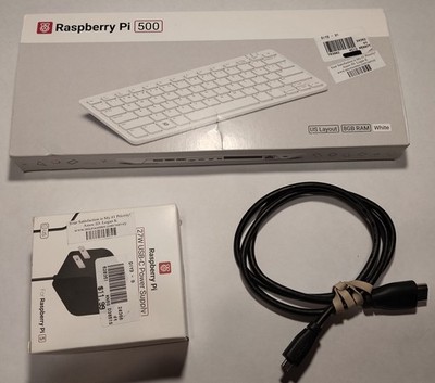 Used Raspberry Pi 500 8GB  Keyboard Computer US Layout w/SD Card, Power Supply.