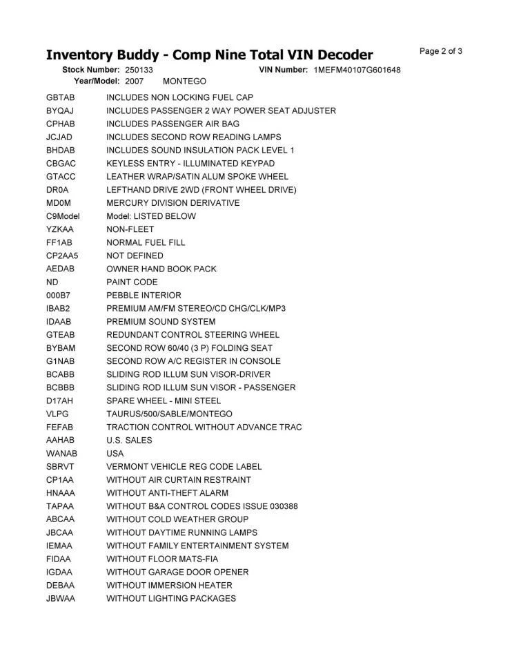 Engine 3.0L VIN 1 8th Digit Fits 05-07 FIVE HUNDRED 2676173 Foto 3 de 4