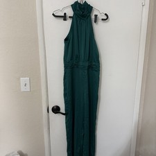 Women  s Green H M Sleeveless Jumpsuit Pant Size 4