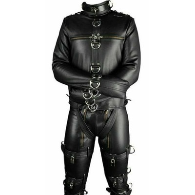 Echtleder Zwangsjacke & Hose Set - Bondage Gear - Maßanfertigung