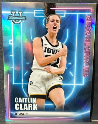 #ad 2022 23 Bowman University Best Neon Neophytes Caitlin Clark #NN 3 RC $25.00