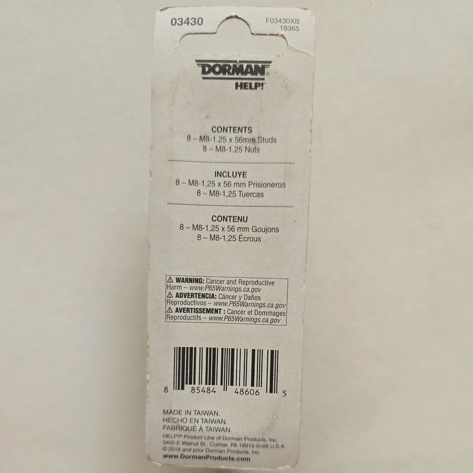 Accesorios de montaje de colector de escape Dorman 03430 - M8-1,25 mm (ford) Foto 3 de 3