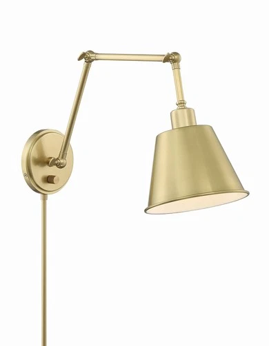 Crystorama Mitchell Aged Brass Hardwire Plug-In Wall Lamp - Picture 3 of 7