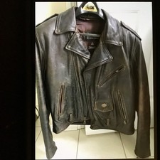 Vintage Thermal Harley Davidson Leather   Motorcycle Biker Jacket Men's Large