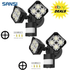 2 Pack LED Security Lights Motion Sensor 3400lm 30W 50FT Outdoor Wall Lamp SANSI