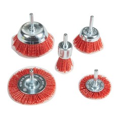 Klutch Poly Wheelcup Brush Set 5-pc. 14in. Arbor 4500 Rpm