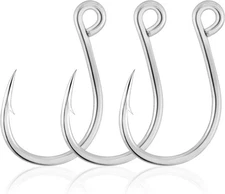 Dr.Fish 30 Pack Single Replacement Hooks for Hard Lures #1/0-30 Pack, Silver 