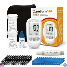 Blood Glucose Monitoring Kit with 100 Test Strips, Lancets, Meter  Case