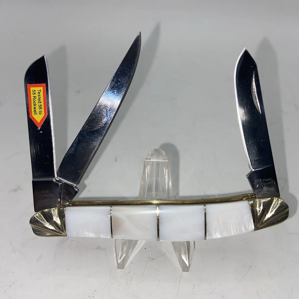 Frost Three Blade With Mother Of Pearl  Handle Folding Pocket Knife - Image 3 of 4
