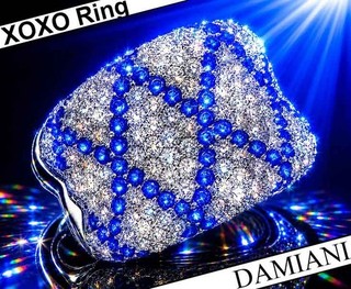 DAMIANI Diamond Ring 18K Gold 5.63ct Royal Blue Sapphire Diamond Ring Vintage