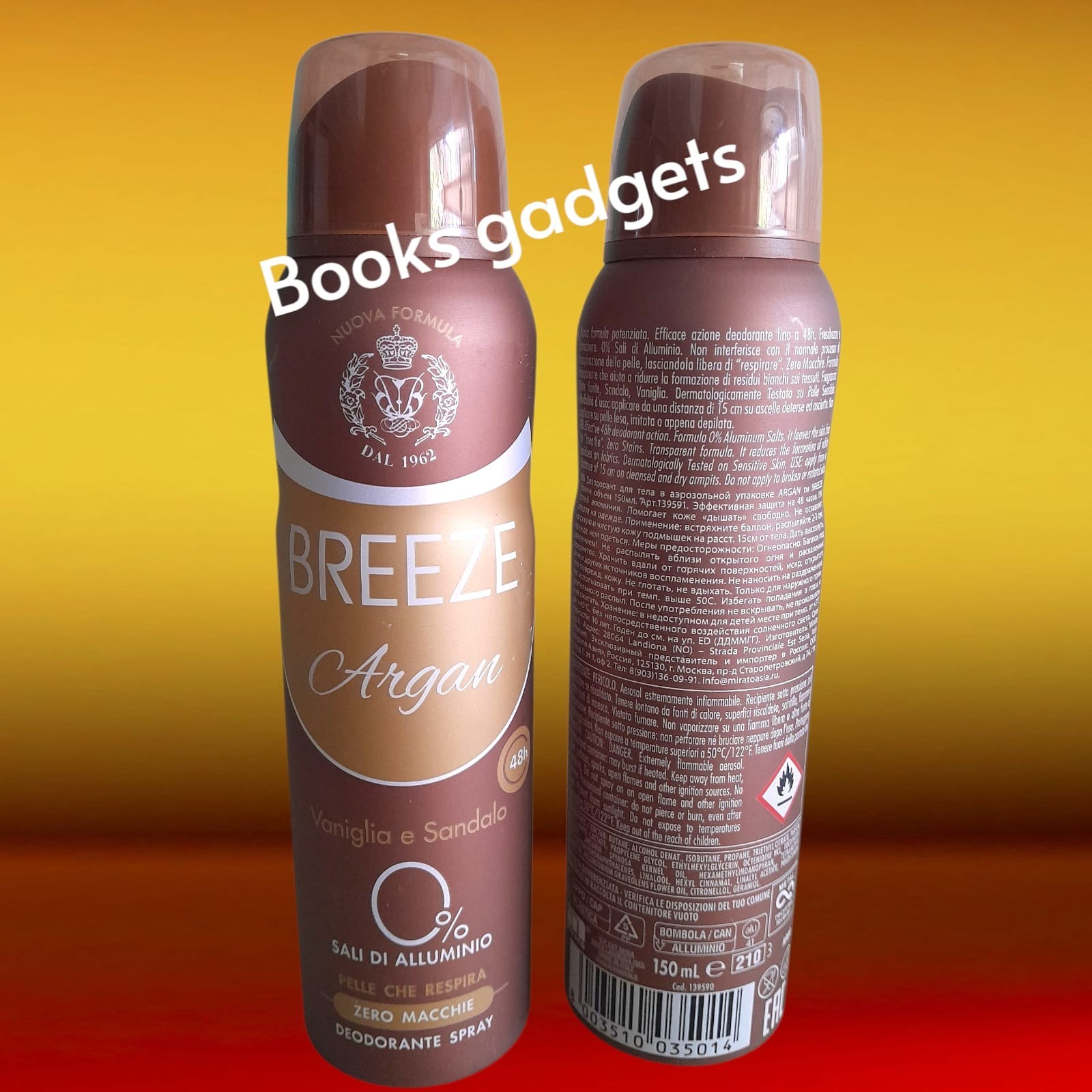 BREEZE DEODORANTE SPRAY ARGAN 150ML.VANIGLIA E SANDALO - Immagine 2