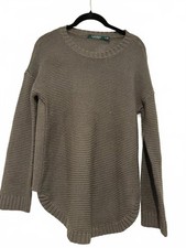 Women's sz M Lauren Ralph Lauren olive loose knit sweater 1202