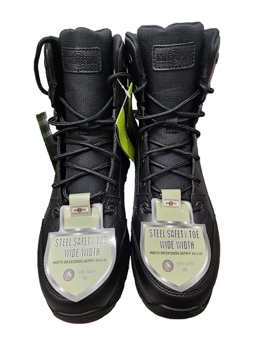 Interceptor Men's size 9 Black Leather Tactical Steel Toe Force Boots NEW - Picture 6 of 23