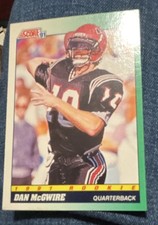 Score 1991 Dan McGwire #313 Seahawks Aztecs Rookie Football Base Set Card. rookie card picture