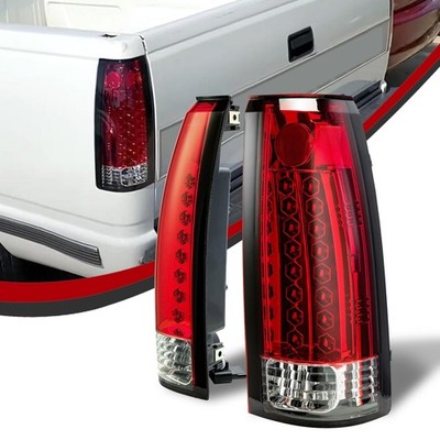 LED Tail Lights for 1988-2000 Chevy GMC C/K Pickup Suburban Tahoe Yukon - Red Le