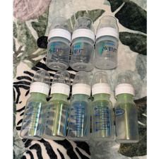 Philips AVENT Baby Bottle Set Lot of 7 Clear Plastic Bottles, 0 Months