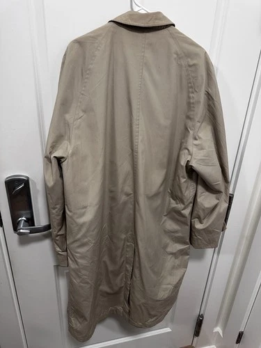 Vintage Jos A Bank Mens 42L Tan Trench Coat Raincoat w/ Pure Alpaca Zip-In Liner image 3