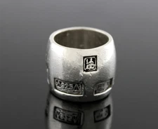 Vintage Vass Ludacer Hallmark 925 Sterling Silver 18.5mm Wide Ring Size 6.5