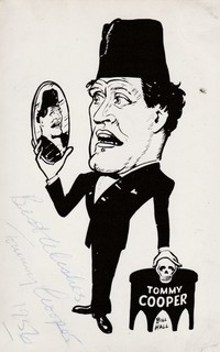Brilliant Magician & Comedian TOMMY COOPER Signed Photo 1956