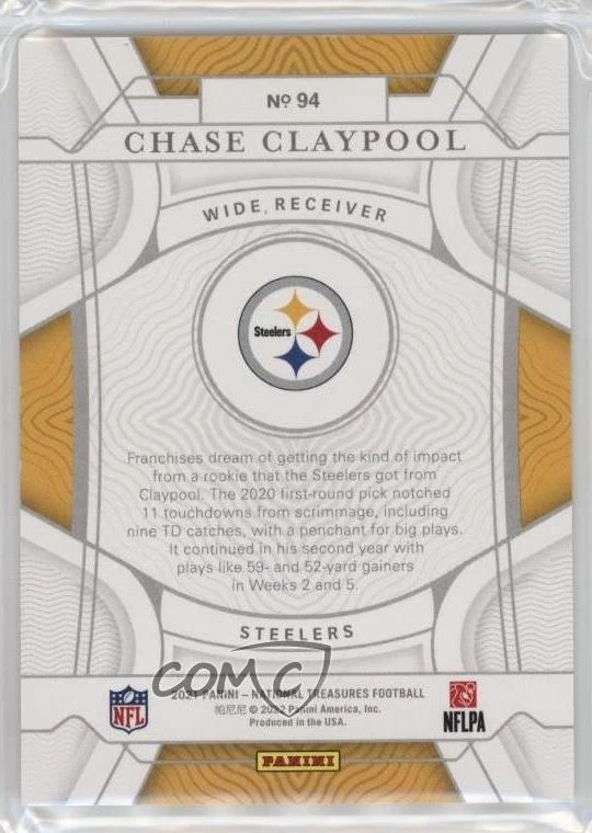 2021 Panini National Treasures Purple /49 Chase Claypool #94 - Image 2 of 2