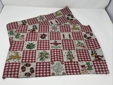 Set Of 2 Christmas Tapestry Placemats Red Che...