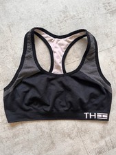 Image of Black and White Tommy Hilfiger Women’s Seamless Racerback Sports Bra Size M